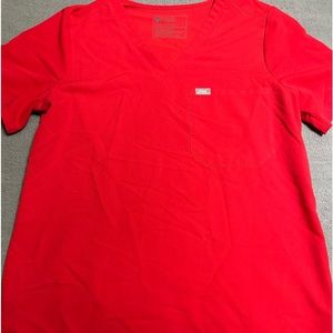 Large Pop Red Catarina - One-Pocket Scrub top